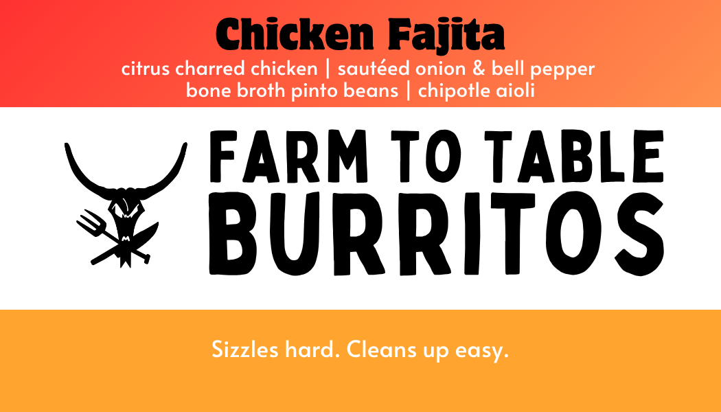 Pasture raised chicken, organic vegetables, and clean ingredients used in our frozen burritos