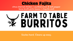 Pasture raised chicken, organic vegetables, and clean ingredients used in our frozen burritos