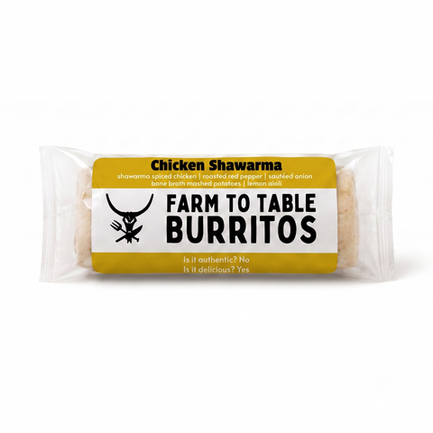 a burrito packaged with pasture raised organic chicken no seed oils just delicious